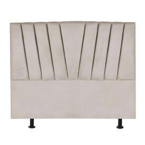 Cabeceira Estofada Cama Casal Queen Size 160 Cm Ariel Suede Bege