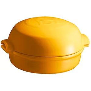 Forma Redonda Com Tampa Para Gratinar Emile Henry Em Cerâmic Amarelo
