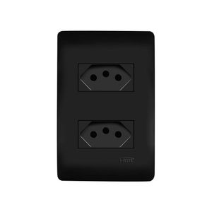 Tomada Dupla Fame Habitat Black 2p+t 10a Com Placa 4x2 Preta