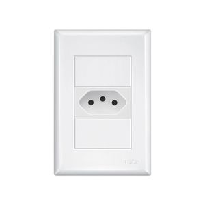 Tomada Fame Evidence 2p+t 10a Com Placa 4x2 Branco