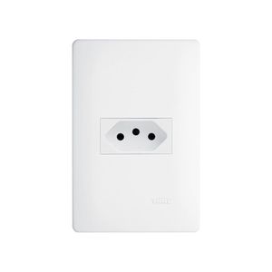 Tomada Fame Habitat 2p+t 10a Com Placa 4x2 Branca