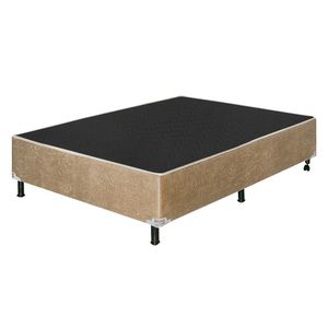 Base De Cama Box Casal 1,88 X 1,28 X 0,42 Suede Bege