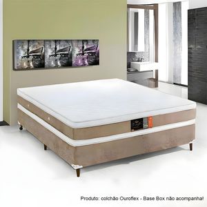 Colchão Queen Ouroflex Molas Ensacadas 1,98x1,58x0,30 Branco E Bege
