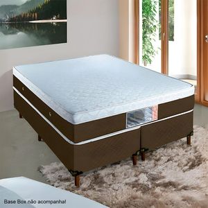 Colchão Queen Stylle Unico Molas Ensacadas 1,98x1,58x0,28 Branco E Marrom
