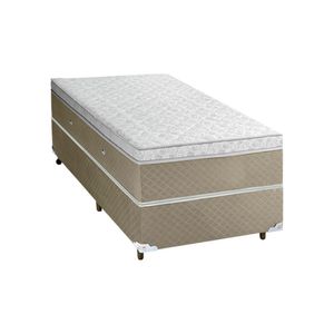 Base Box E Colchao Solteiro Sensy Euro Pilow Com Molas Ensacadas 1,88x0,88x0,74 Branco - Bege