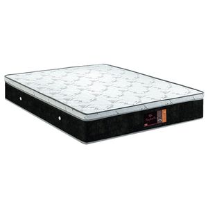 Colchão Queen Confort Flex Molas Ensacadas 1,98x1,58x0,25 Branco E Preto