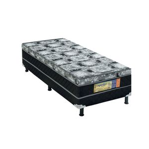 Cama Box Conjugado Solteiro Super Box Premium Espuma D28 1,88 X 0,88 X 0,52 Branco E Preto