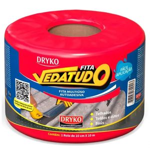 Fita Vedatudo Auto Adesiva Alumínio 10cm X 10mts - Dryko