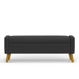 Recamier Bau Londres 1,40m Suede Preto - Clique Decor