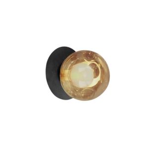 Arandela Alasca 13,5 X 12 Pf Globo Ambar 10025 Nobre - 32046 Preto