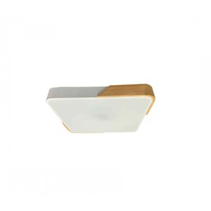 Plafon De Teto Quadrado Wood Branco - 50cm