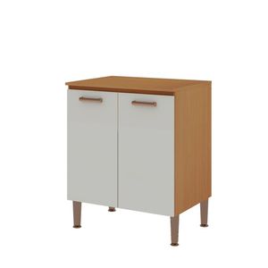 Balcão De Cozinha 70 Cm Freijó White Laca Brilho