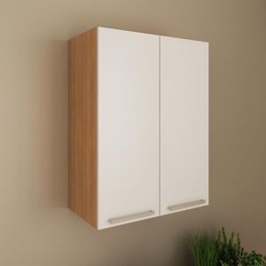 Armário De Cozinha Aéreo Com 2 Portas 60cm Multimóveis Cr20426 Freijó Branco