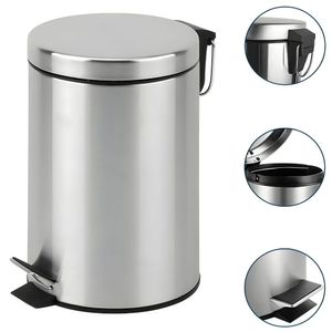 Lixeira Inox Redonda Multiuso 3 Litros - Compacta e Funcional