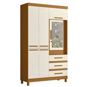 Guarda Roupa Fusion Solteiro Porta Basculante Albatroz Cinamomo/off White