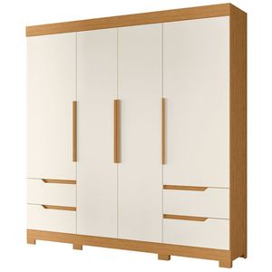 Guarda Roupa Vivacce 4 Portas E 4 Gavetas Albatroz Cinamomo/off White (flex)