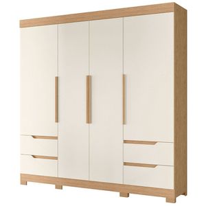 Guarda Roupa Vivacce 4 Portas E 4 Gavetas Albatroz Freijo/off White