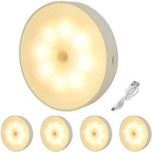 Kit Com 5 Luminárias Led Sem Fio Com Sensor De Presença - Modernidade E Praticidade