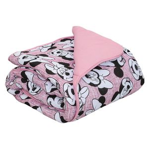 Edredom Portallar Casal Malha Misto Disney Minnie Tex 200mx220m Rosa