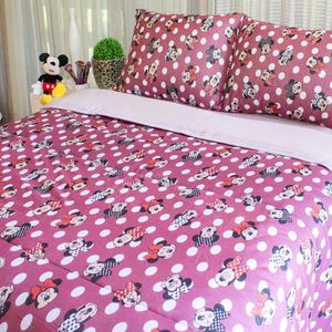 Edredom Portallar Casal Malha Misto 70% Algodão E 30% Poliéster Disney Minnie Wine 2,00mx2,20m Malbec Claro