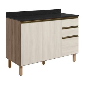 Balcao Com Tampo 2p 3g 120cm Mdf Kali 16417 Carvalho Toq Bianco Toq Nicioli Carvalho Toq Bianco Toq