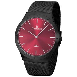 Relógio Champion Masculino Vermelho Slim Mesh Black Ca21811v