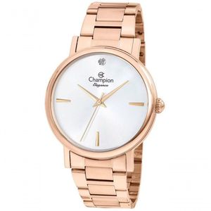 Relógio Champion Feminino Prata Rosê Strass Cn25896z