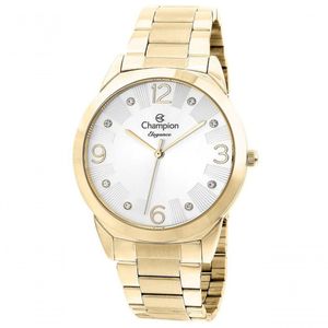Relógio Champion Feminino Prata Dourado Strass Cn24075h