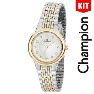 Relógio Champion Kit Prata Feminino Cn28357c