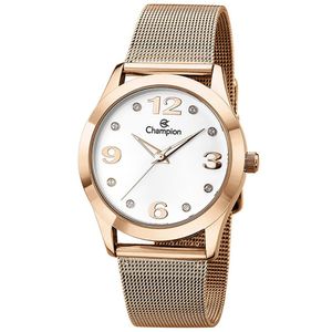 Relógio Champion Feminino Rose Strass Esteira Cn29098z