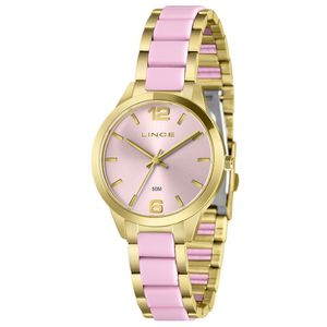 Relógio Lince Feminino Analógico Dourado Rosa Lrt4800l36 R2kr