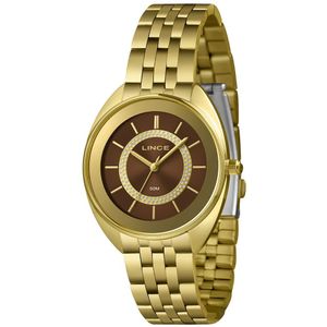 Relógio Lince Feminino Analógico Dourado Marrom Lrgj171l38 N1kx