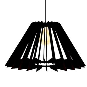 Luminária Teto Tipo Pendente Pirâmide Mdf Completa - Cor:preta