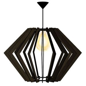 Luminária Teto Tipo Pendente Pegasus Mdf Completa - Cor:preta