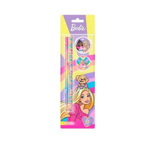 Kit 4 Peças Escolar Barbie Encantadas Rosa