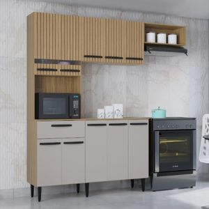 Cozinha Poquema Dora 10 Portas 1 Gaveta Damasco/off White
