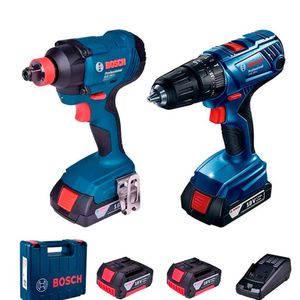 Kit Parafusadeira Bosch Gsb 18V-50 E Furadeira De Impacto Bosch A Bateria 18V Brushless Gdx 18V-200
