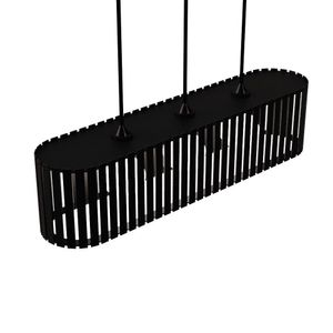 Luminária Pendente Via Láctea Modelo Ripado Preta