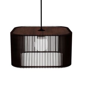 Luminária Pendente Ayla Modelo Ripado Marrom