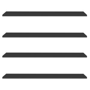 Prateleira Flutuante Para Escritório Kit 4 Com Suporte Invisível 68cm Yara Preto - Lumil