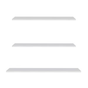 Prateleira Flutuante Para Escritório Kit 3 Com Suporte Invisível Cp2 Yara Branco - Lumil