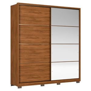 Guarda Roupa Casal 217cm Belvia Flex D02 Nogueira-preto - Mpozenato