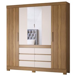 Guarda Roupa Casal 4 Portas 6 Gavetas Cadis D02 Amendola-off White - Mpozenato