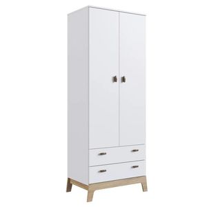 Guarda Roupa Infantil 73cm 2 Portas 2 Gavetas Favo De Mel 005 Branco - Completa Móveis