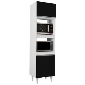 Paneleiro Torre Quente 2 Portas Colorado Branco-preto - Lumil Móveis