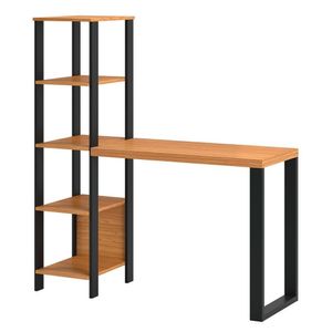 Estante Escrivaninha Estilo Industrial F29 Freijó-preto Fosco - Pradel
