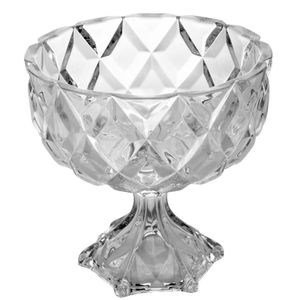 Centro De Mesa Lyor Cristal Decorativo Com Pé Deli Diamond Transparente