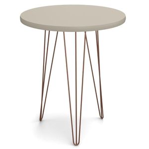 Mesa De Apoio Redonda Base Aço Evolution Off White - Patrimar