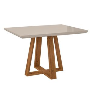 Mesa De Jantar Quadrada 136cm Gran Noa N04 Off White-ipê - Mpozenato
