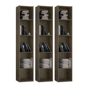 Kit 3 Estantes Livreiro 4 Prateleiras Janaína Castanho - Ajl Móveis